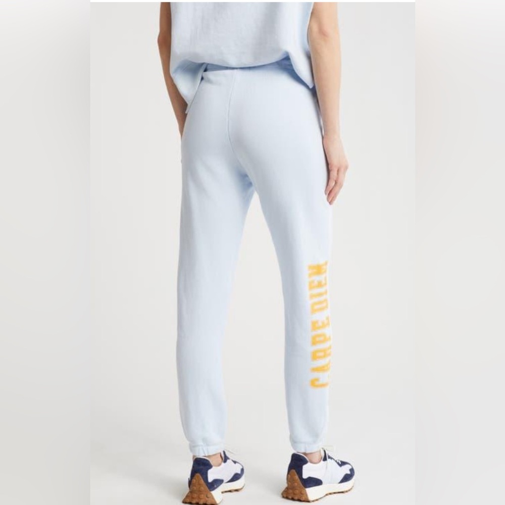 Spiritual Gangster Light Blue Sweatpants joggers Carpe Diem L or XL NWT - Picture 2 of 8